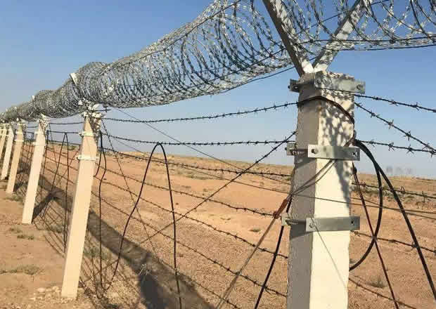 Concertina and barbed wire for border control