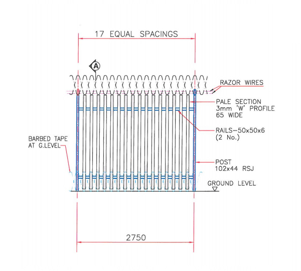 Razor wires abtop w profile steel palisades