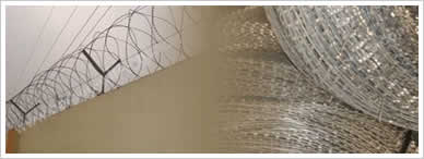Galvanized Razor Wire Fixed with Fence Post